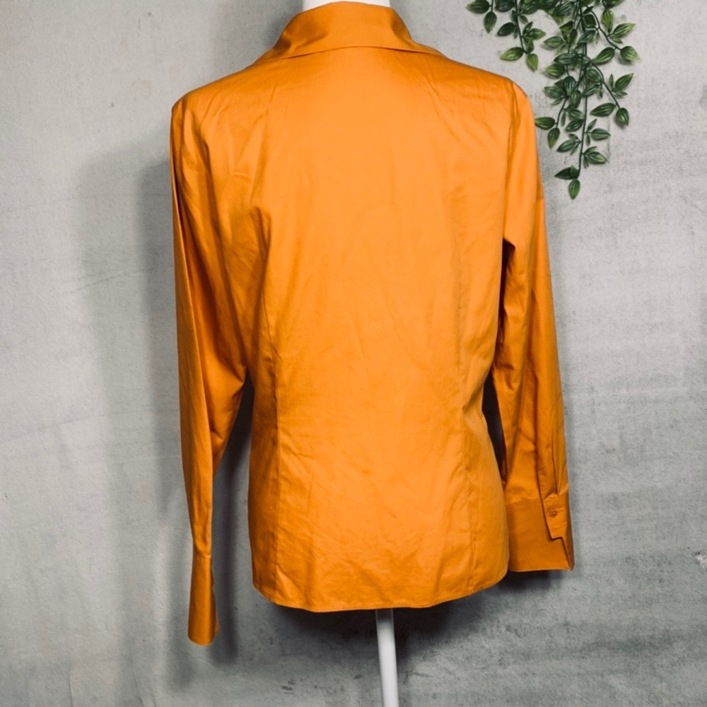Orange Button Down Blouse - Picture 3 of 6